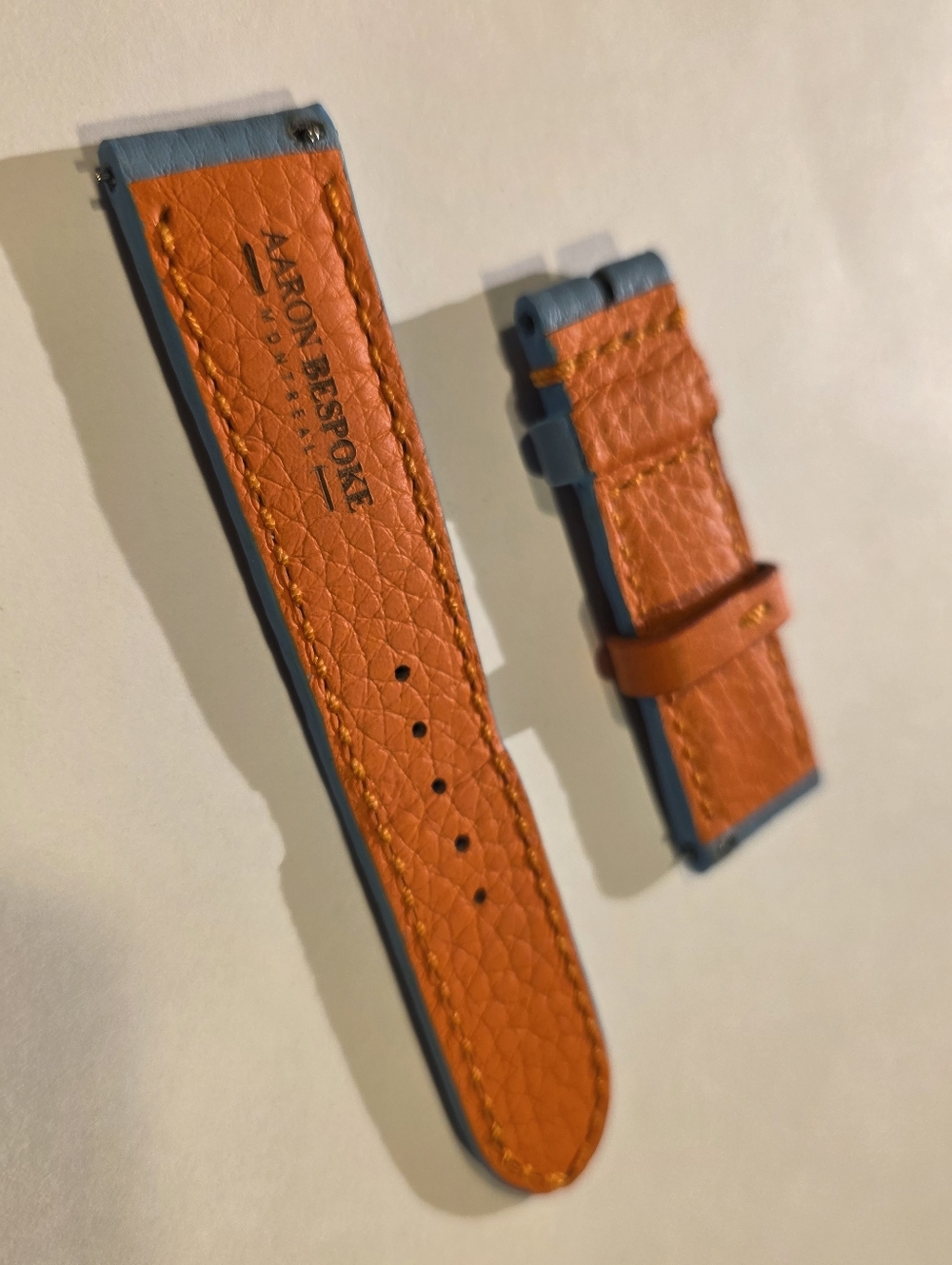 Blue Leather Watch Strap - Picture 5 of 6